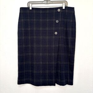 J Jill Womens Preppy Plaid Skirt Large Academia Old Money Twee Casual